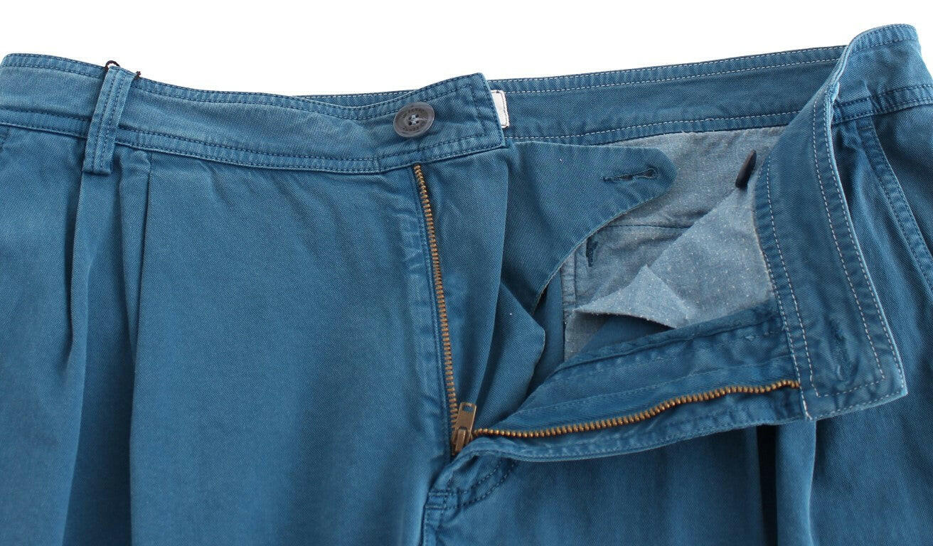 GF Ferre Blue Cotton Straight Fit Chinos -   -  GF Ferre.