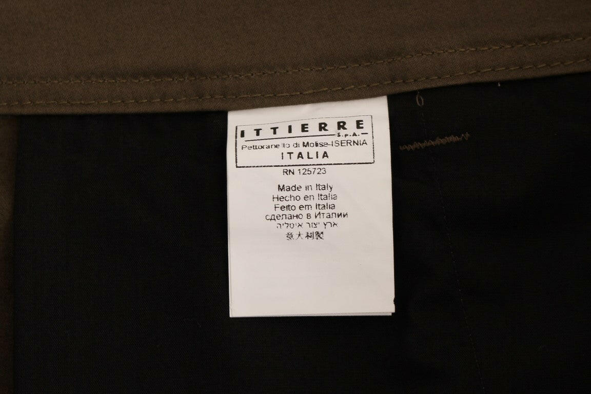 GF Ferre Green Cotton Stretch Comfort Fit Pants -   -  GF Ferre.