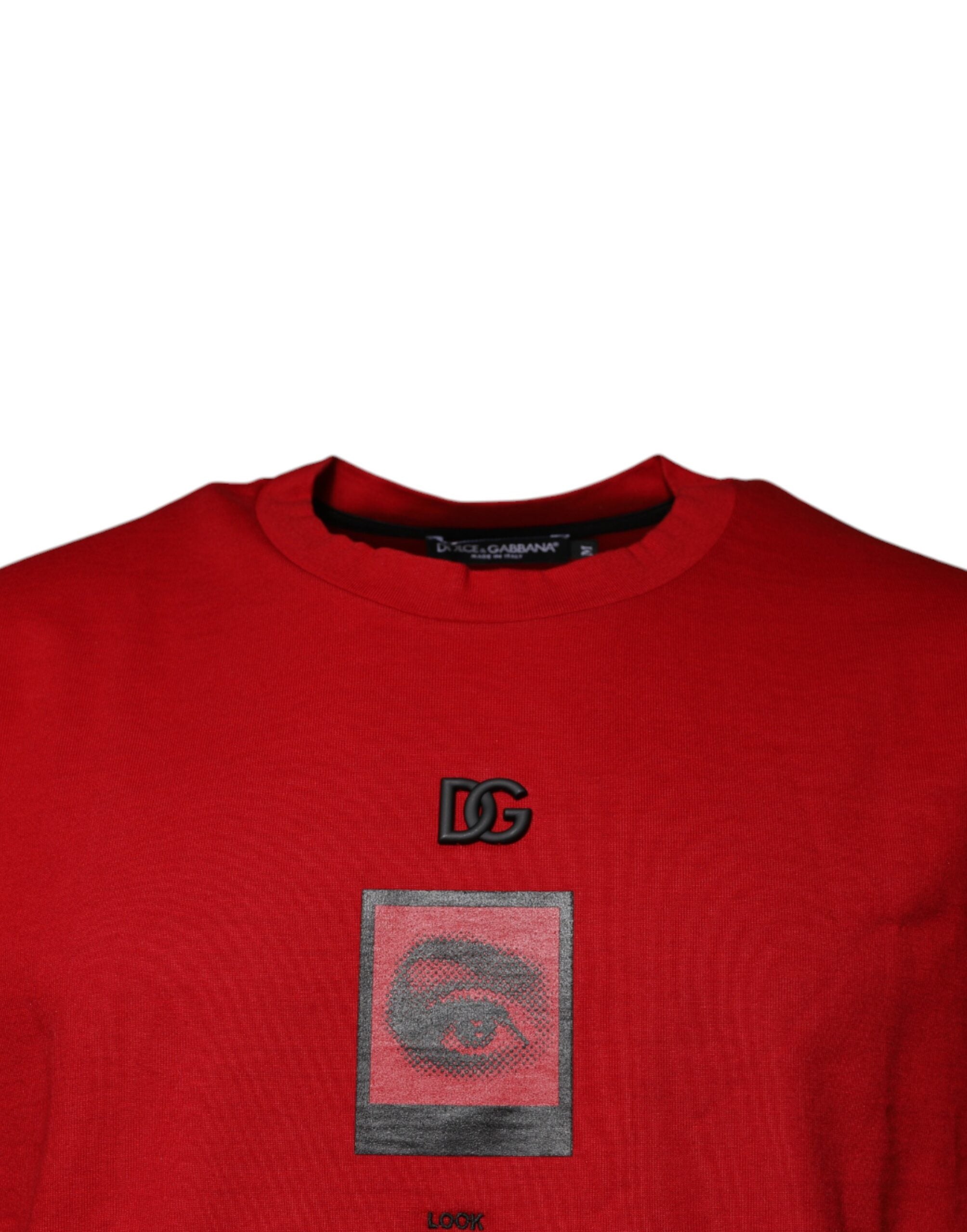 Dolce & Gabbana Red DG Eye Cotton Crew Neck T-shirt -   -  Dolce & Gabbana.