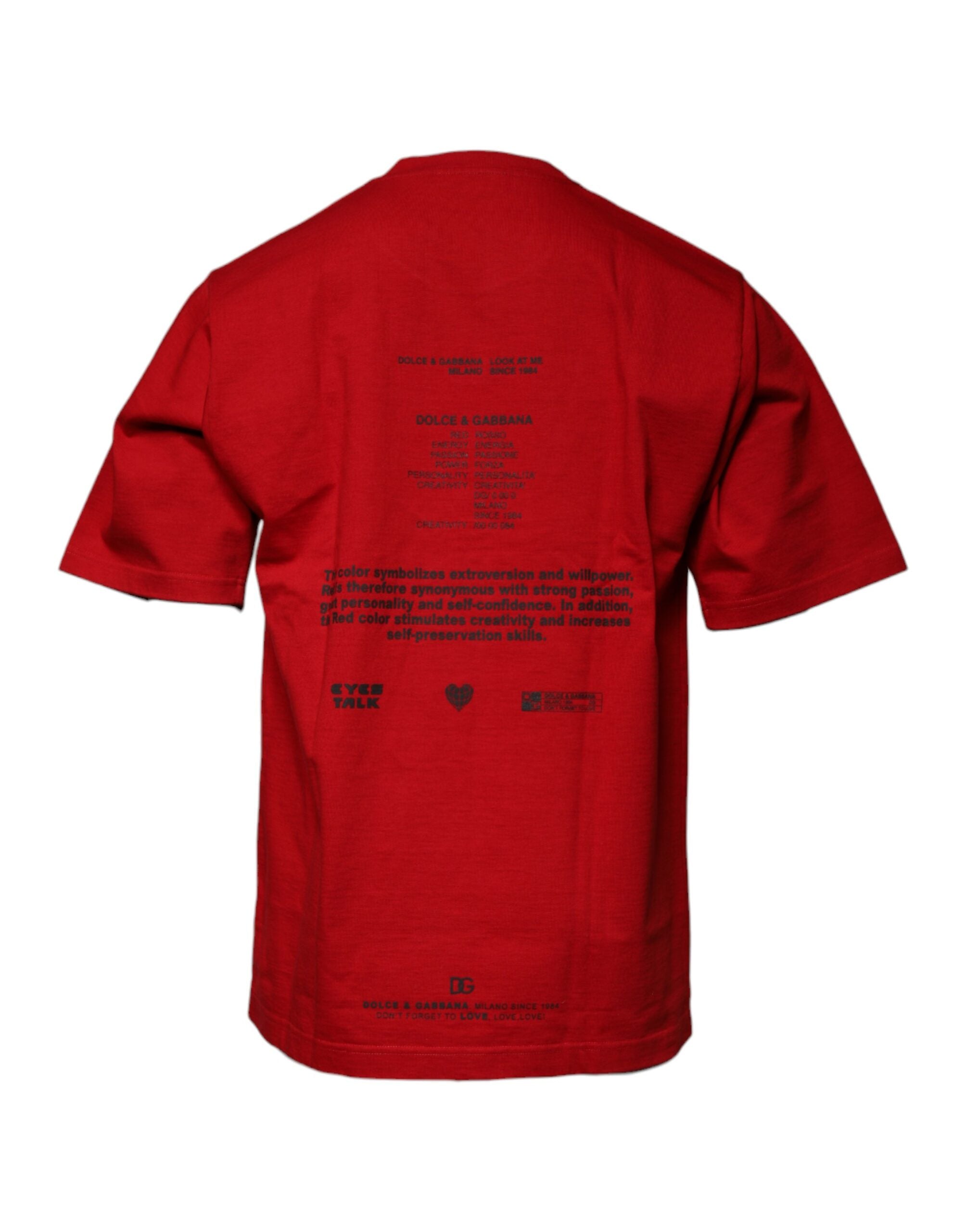 Dolce & Gabbana Red DG Eye Cotton Crew Neck T-shirt -   -  Dolce & Gabbana.