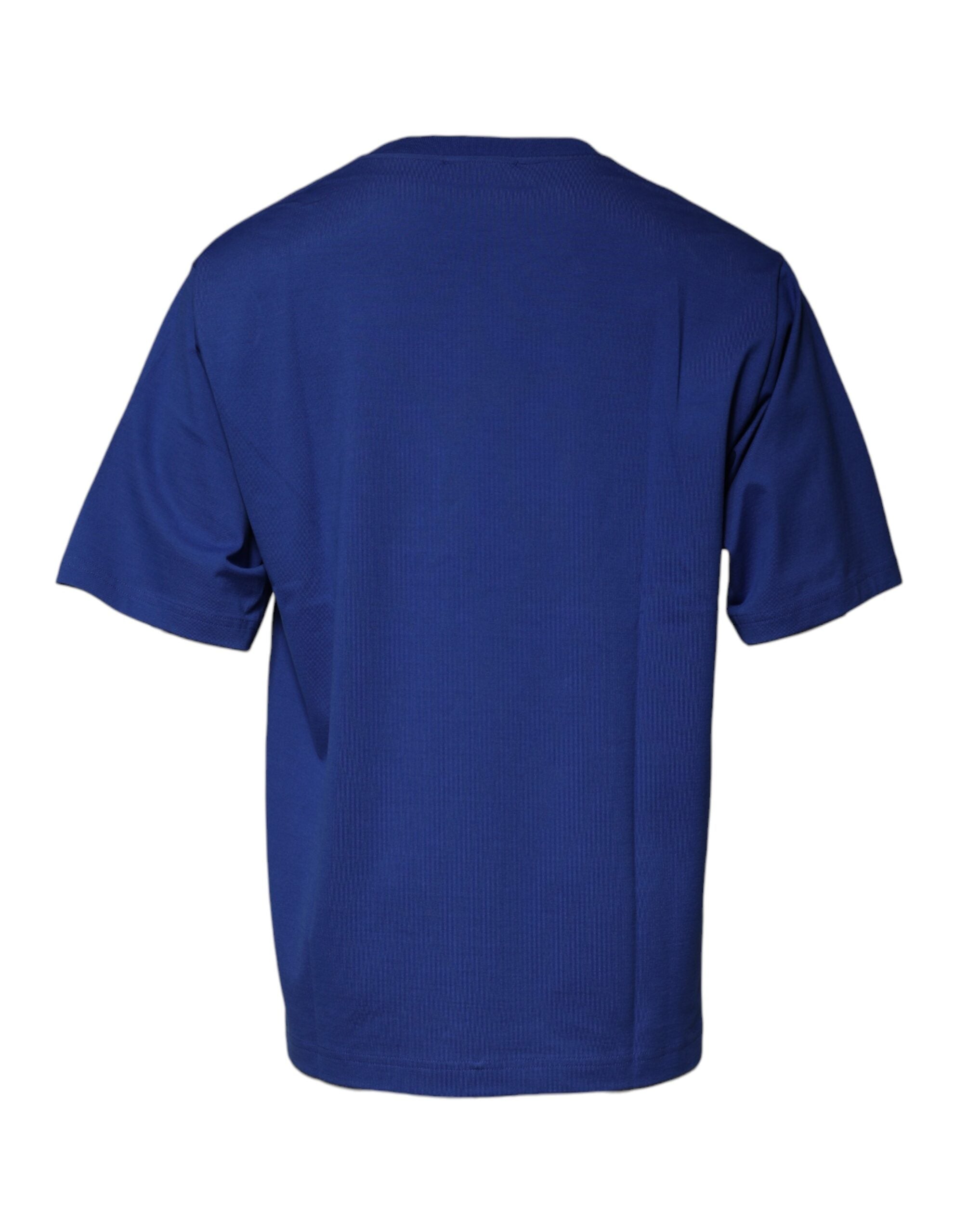 Dolce & Gabbana Blue Logo Print Cotton Men Crew Neck T-shirt -   -  Dolce & Gabbana.