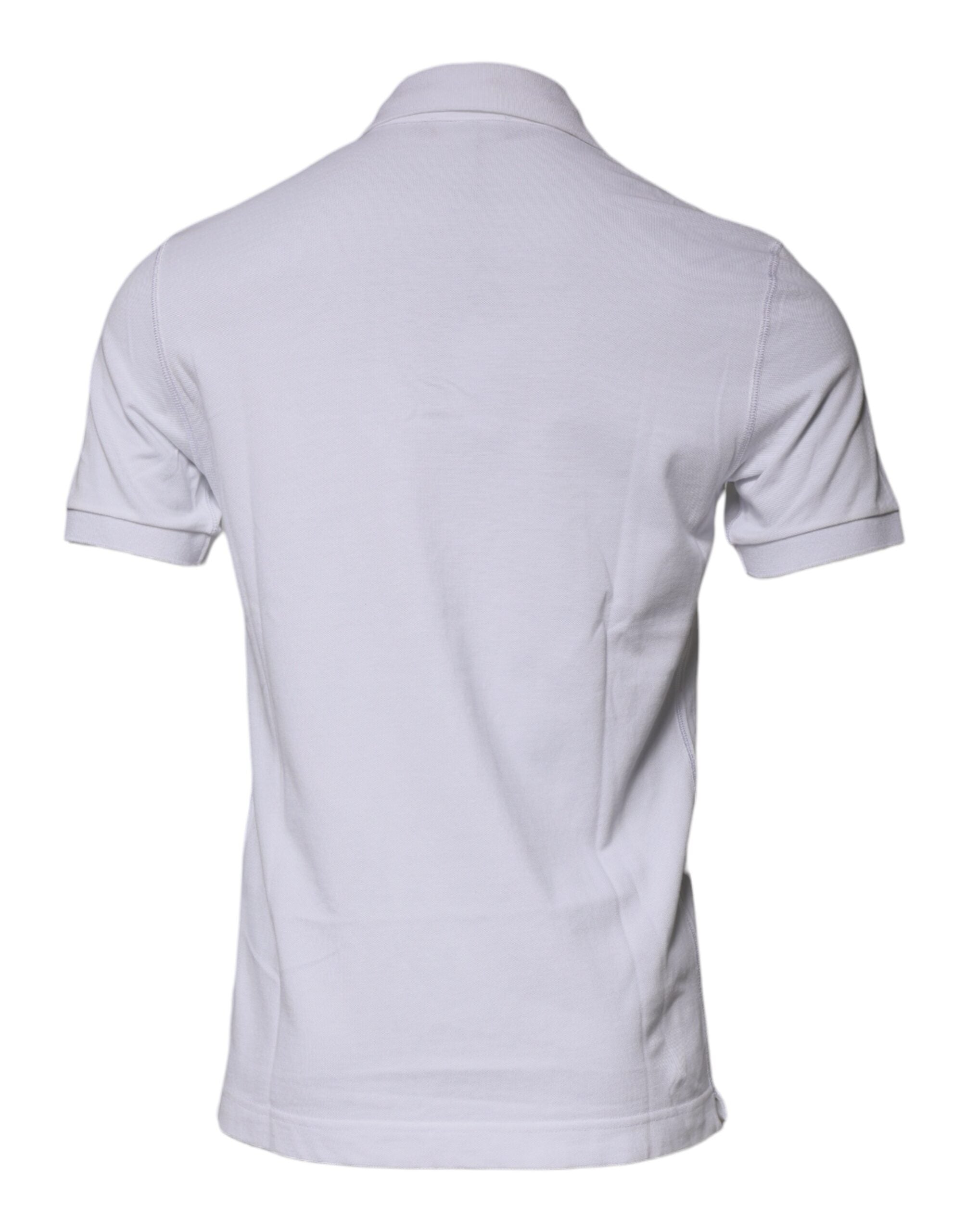 Dolce & Gabbana White Cotton Logo Plaque Collared Polo T-shirt -   -  Dolce & Gabbana.