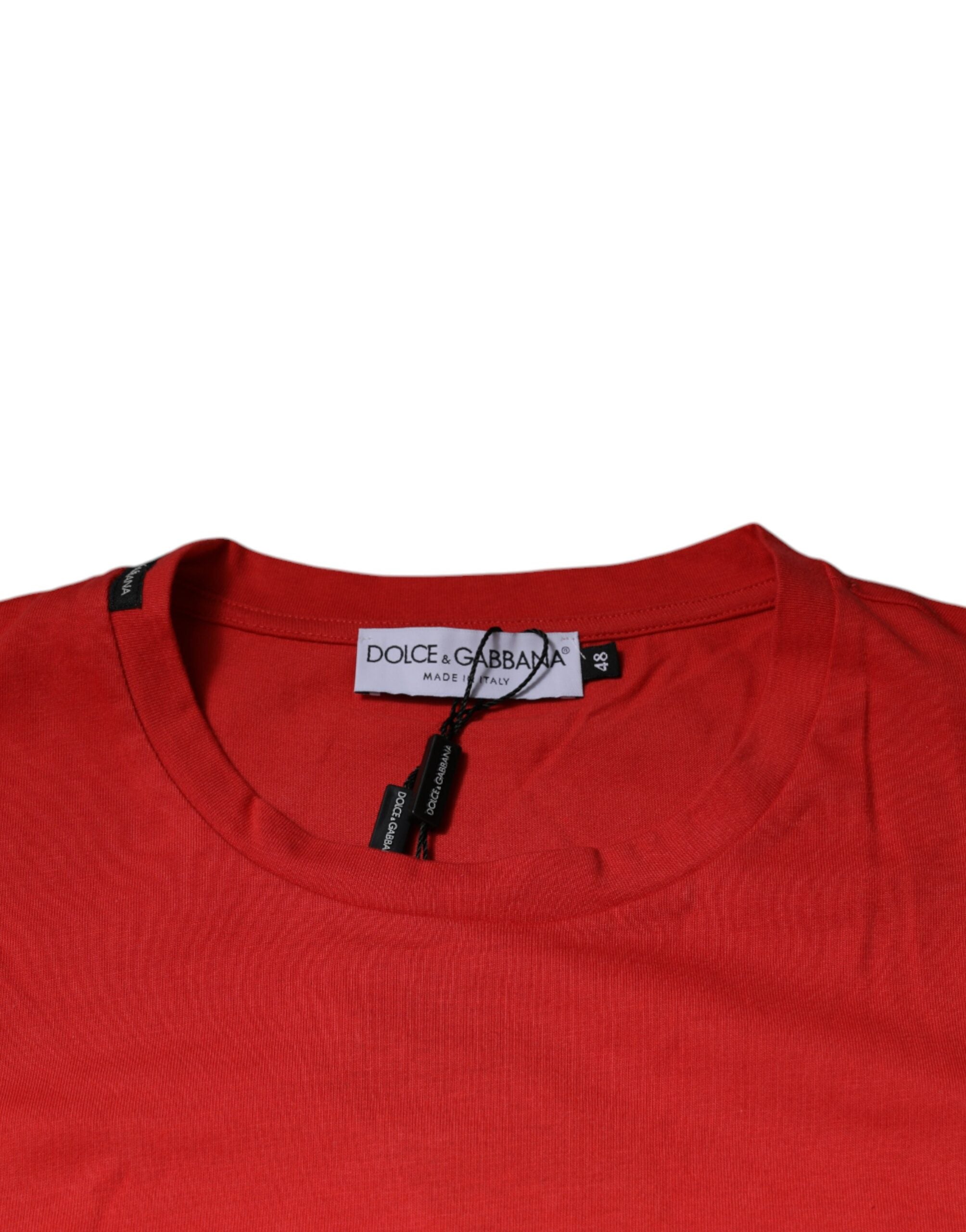 Dolce & Gabbana Red DG Logo Cotton Crew Neck T-shirt -   -  Dolce & Gabbana.