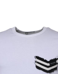 Dolce & Gabbana White Stripes Crew Neck Short Sleeves T-shirt -   -  Dolce & Gabbana.