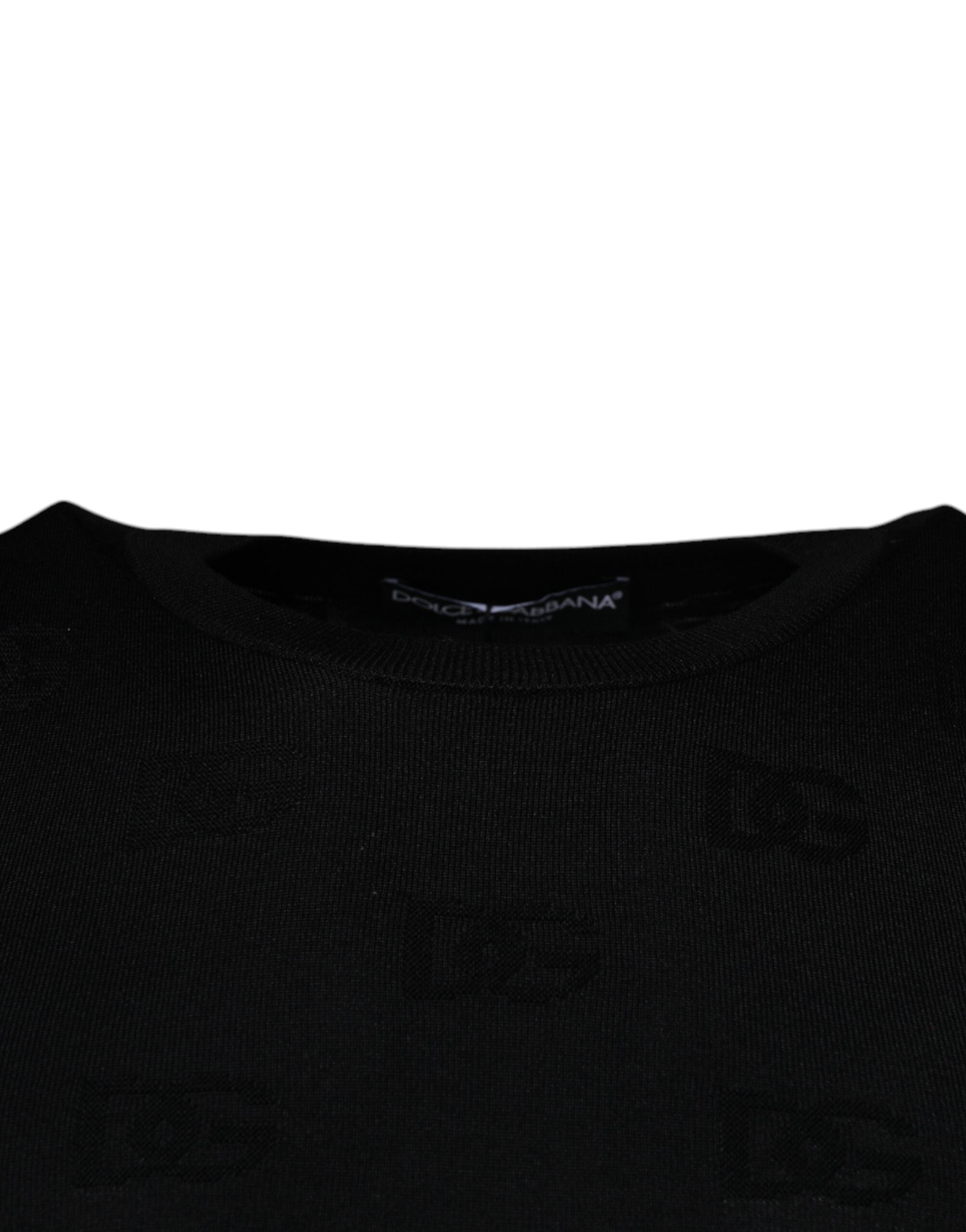 Dolce & Gabbana Black Silk Round Neck Sleeveless T-shirt -   -  Dolce & Gabbana.