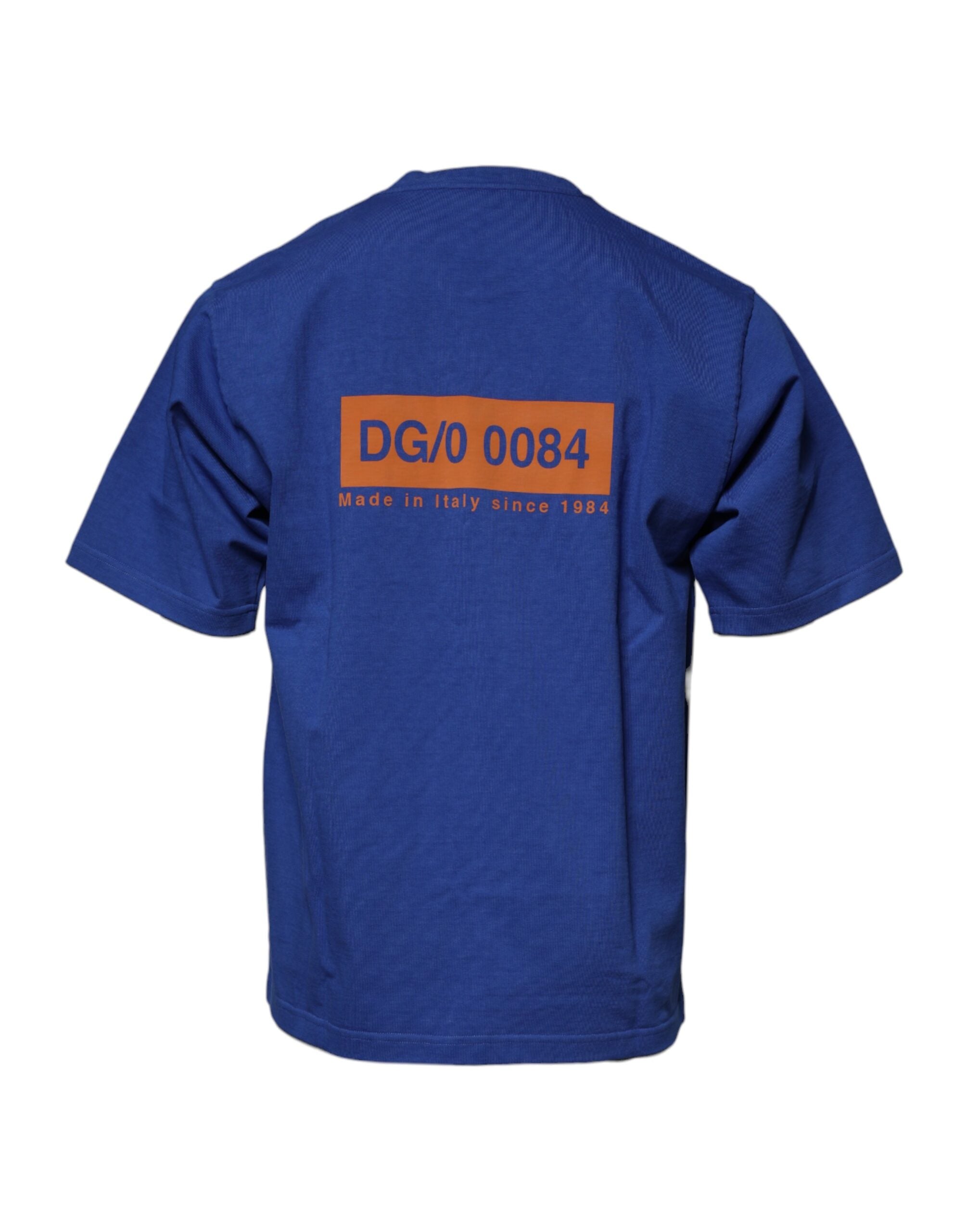 Dolce & Gabbana Blue Graphic Print Cotton Crew Neck T-shirt -   -  Dolce & Gabbana.