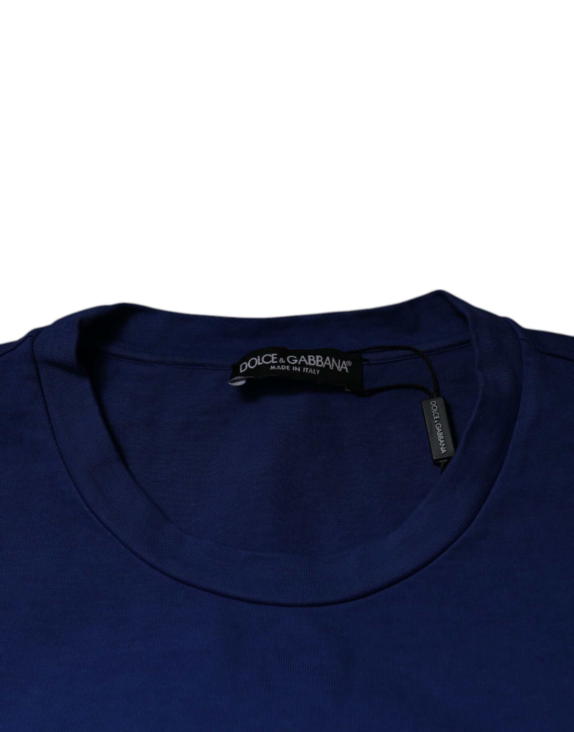 Dolce & Gabbana Blue Graphic Print Cotton Crew Neck T-shirt -   -  Dolce & Gabbana.