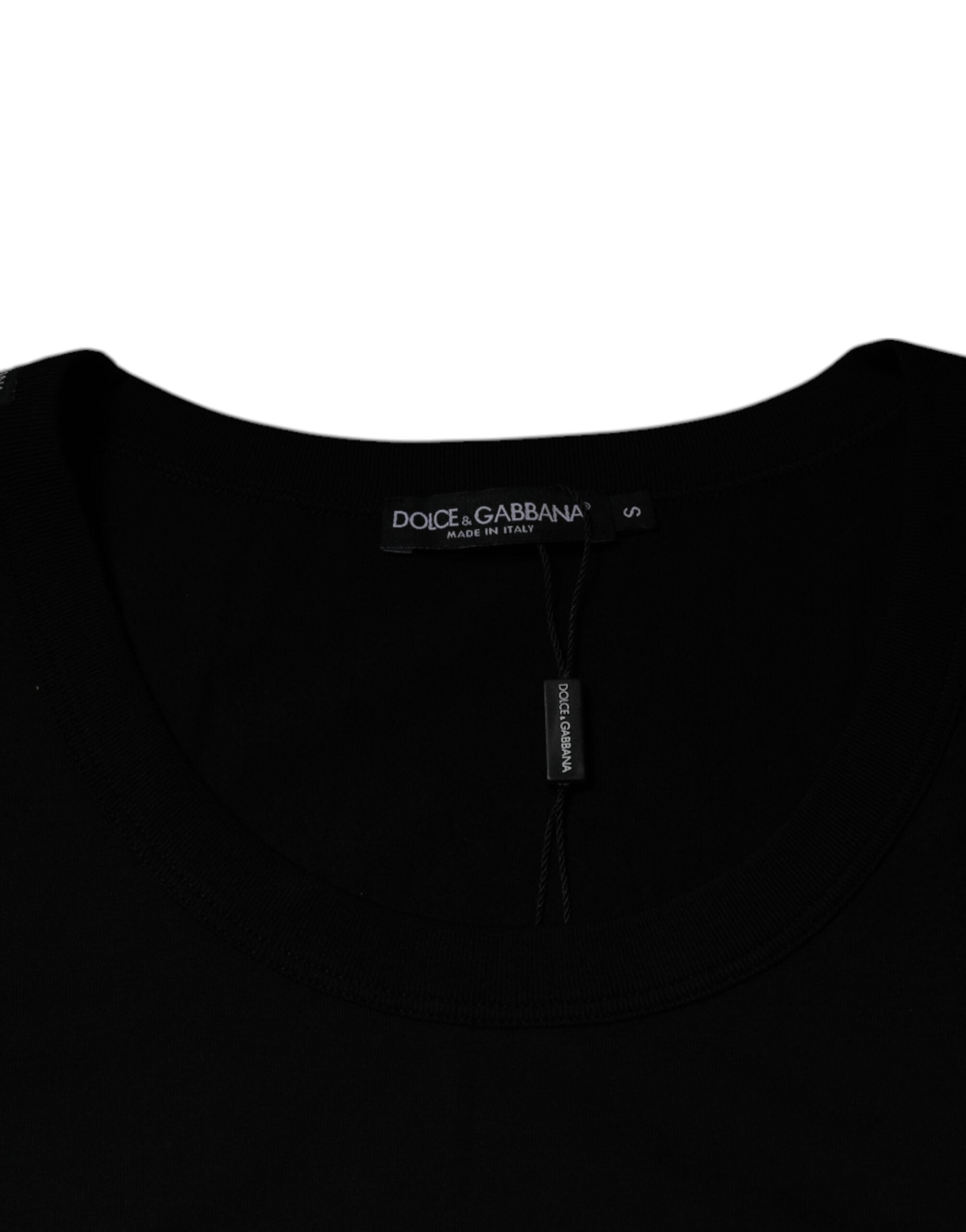 Dolce & Gabbana Black Cotton Round Neck Sleeveless T-shirt -   -  Dolce & Gabbana.