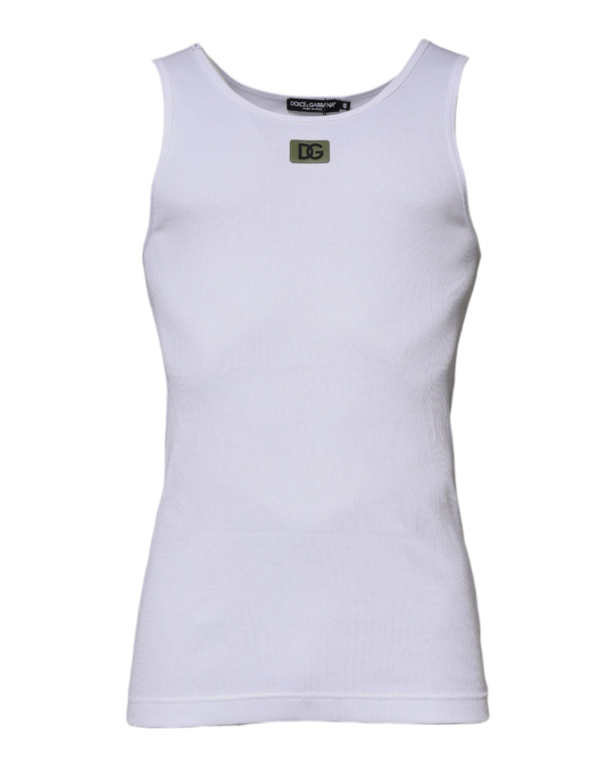 Dolce & Gabbana White Cotton Round Neck Sleeveless T-shirt -   -  Dolce & Gabbana.