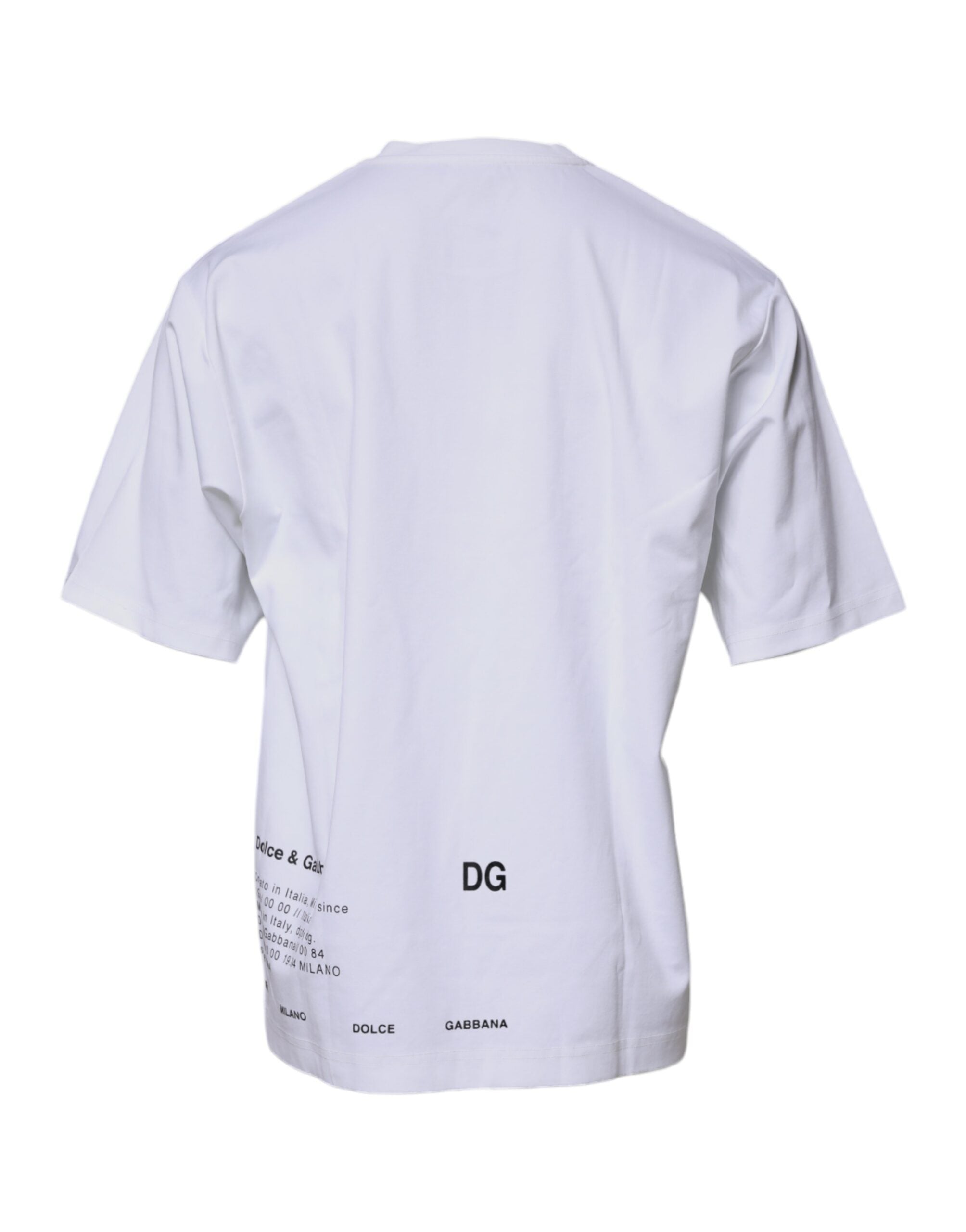 Dolce & Gabbana White DG Logo Cotton Crew Neck T-shirt -   -  Dolce & Gabbana.