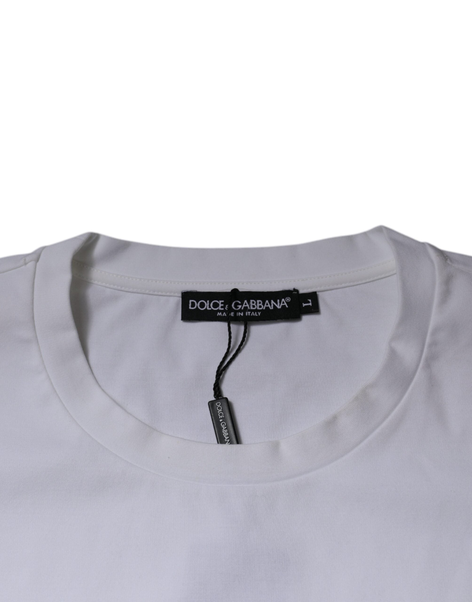 Dolce & Gabbana White DG Logo Cotton Crew Neck T-shirt -   -  Dolce & Gabbana.
