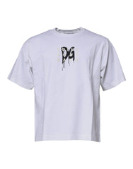 Dolce & Gabbana White DG Logo Cotton Crew Neck T-shirt -   -  Dolce & Gabbana.