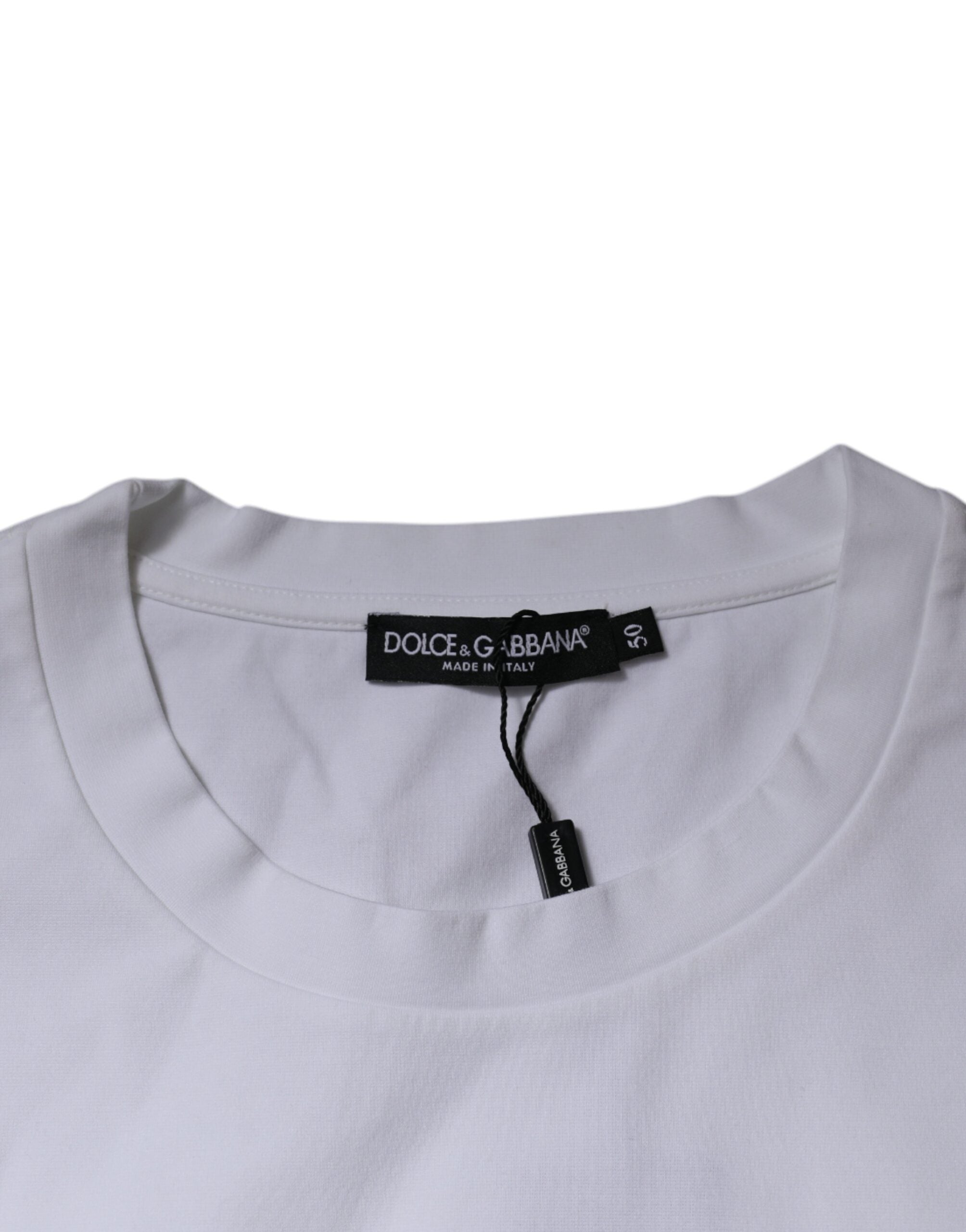 Dolce & Gabbana White DG Logo Cotton Crew Neck T-shirt -   -  Dolce & Gabbana.