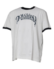 Dolce & Gabbana White Graphic Print Cotton Crew Neck T-shirt -   -  Dolce & Gabbana.