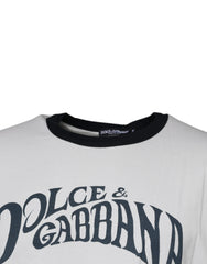 Dolce & Gabbana White Graphic Print Cotton Crew Neck T-shirt -   -  Dolce & Gabbana.