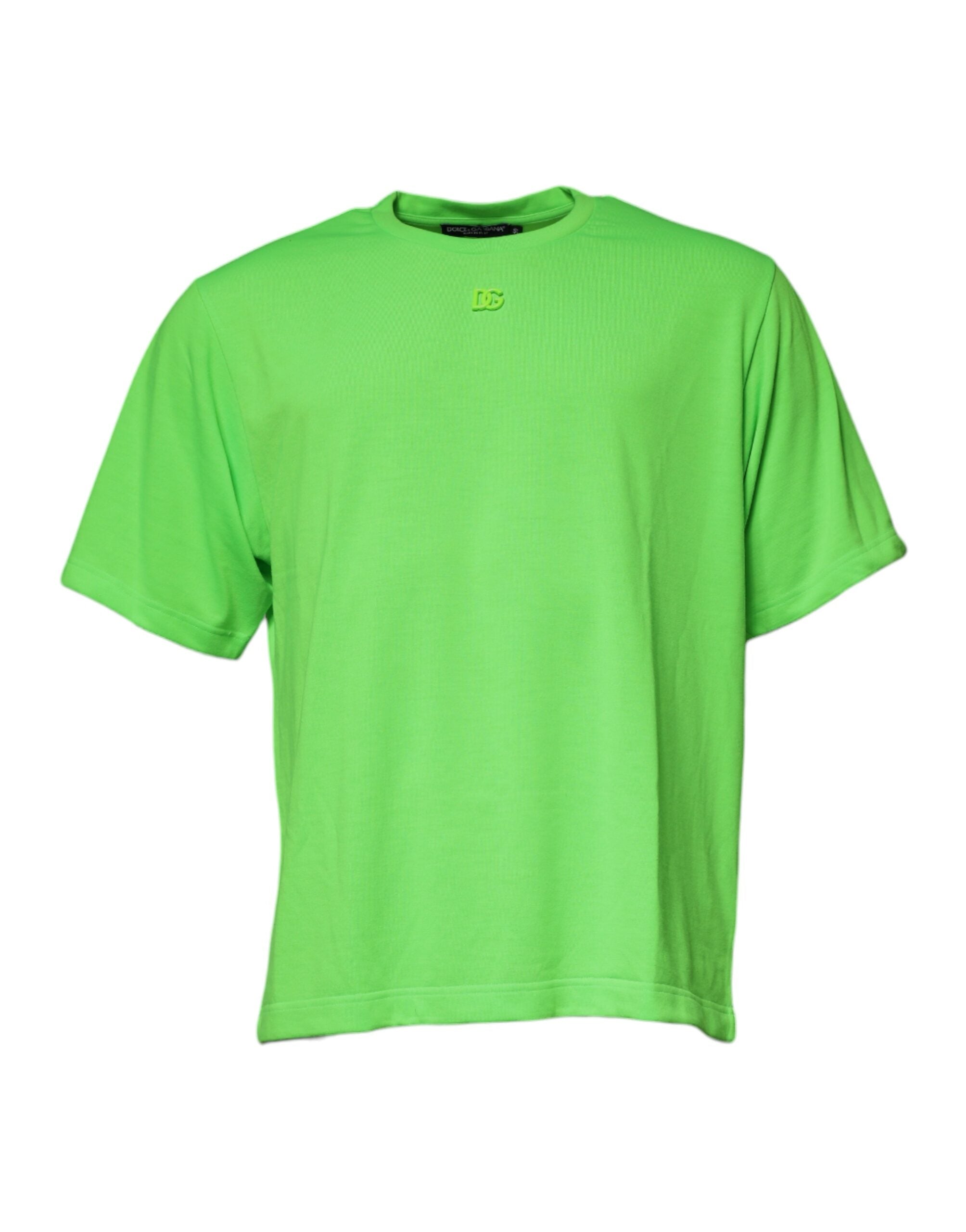 Dolce & Gabbana Green DG Logo Cotton Crew Neck T-shirt -   -  Dolce & Gabbana.