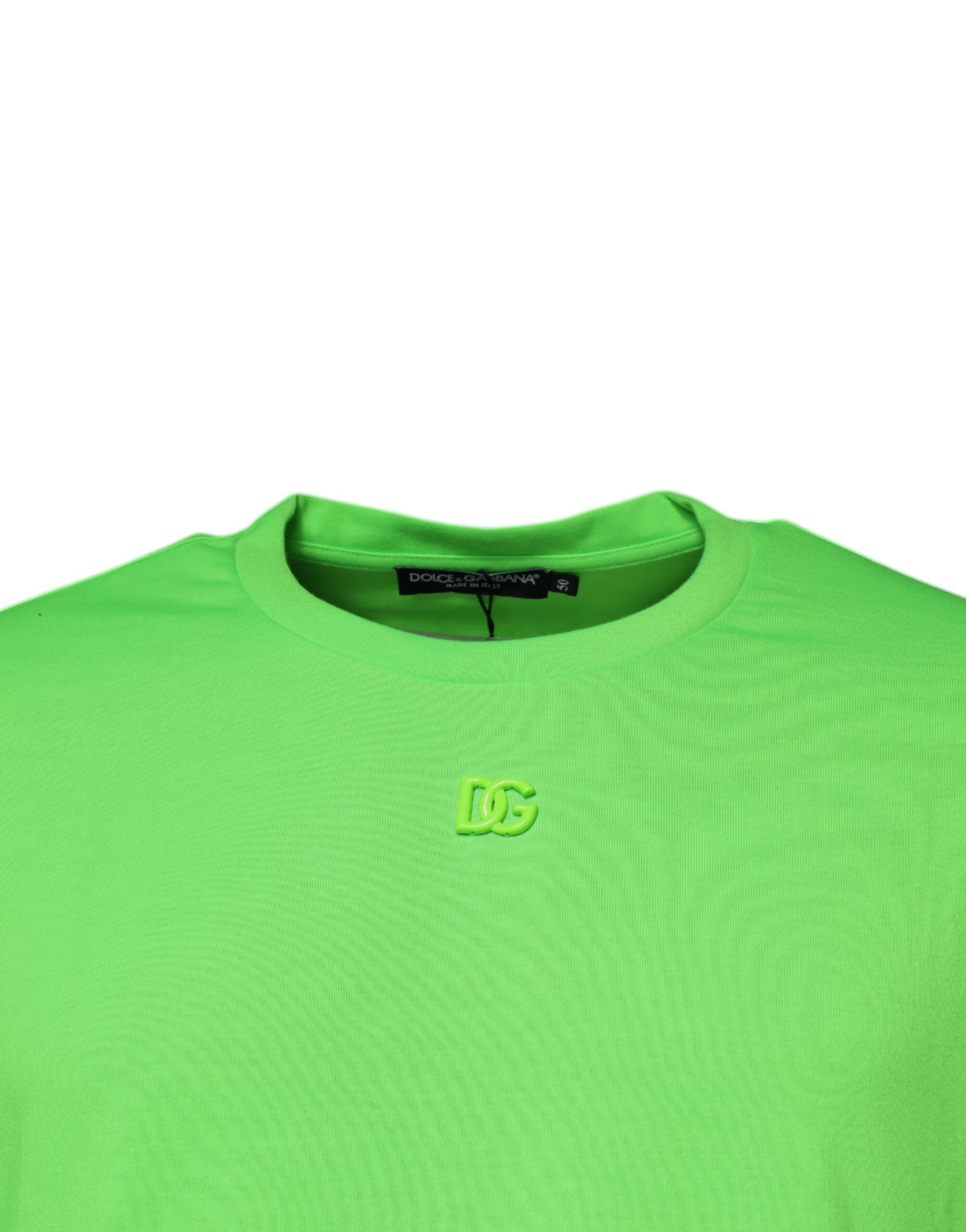Dolce & Gabbana Green DG Logo Cotton Crew Neck T-shirt -   -  Dolce & Gabbana.