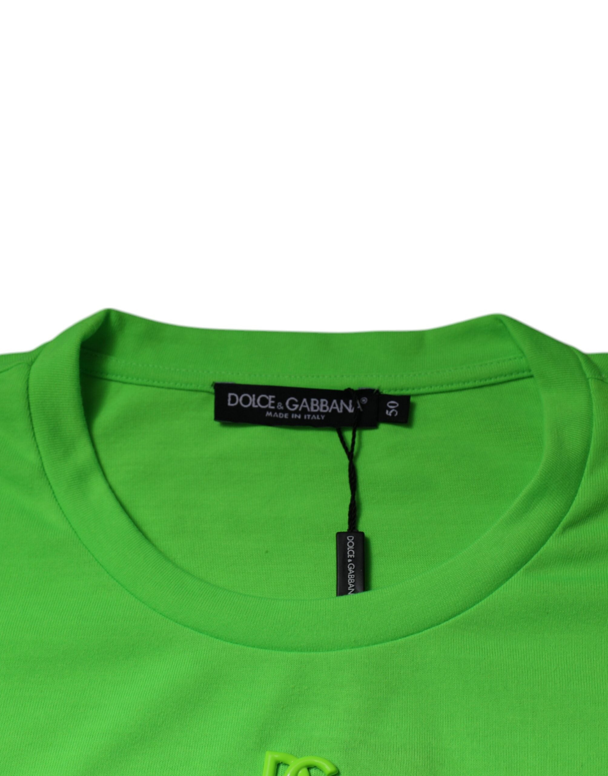 Dolce & Gabbana Green DG Logo Cotton Crew Neck T-shirt -   -  Dolce & Gabbana.