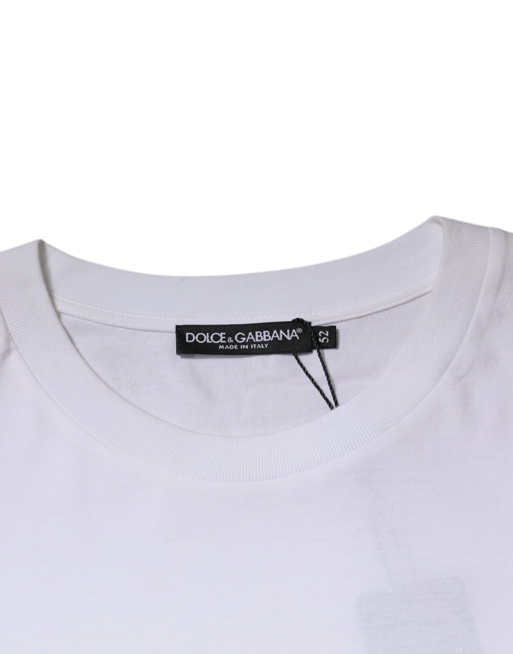 Dolce & Gabbana White DG Milano Cotton Crew Neck T-shirt -   -  Dolce & Gabbana.