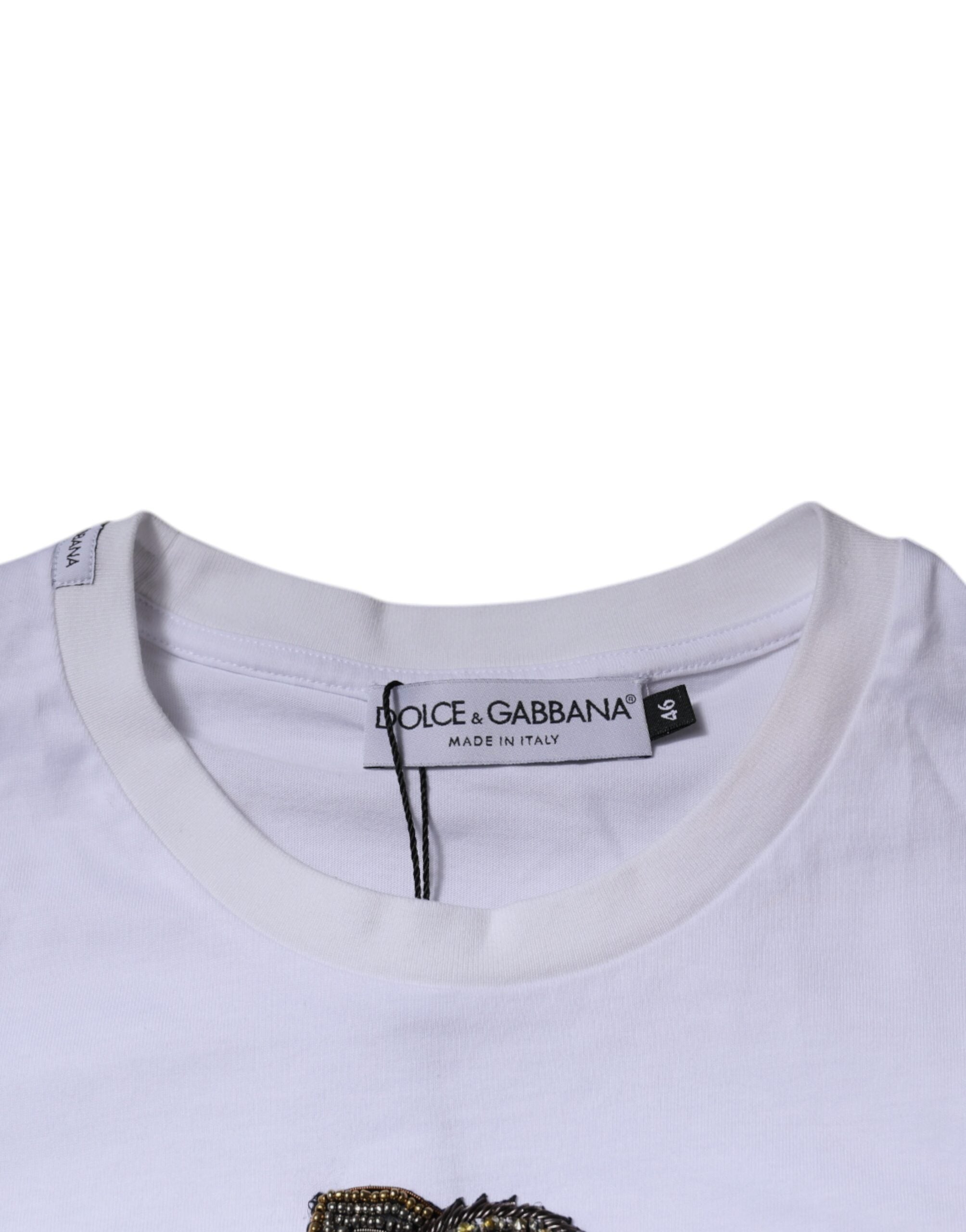 Dolce & Gabbana White DG Logo Cotton Crew Neck T-shirt -   -  Dolce & Gabbana.