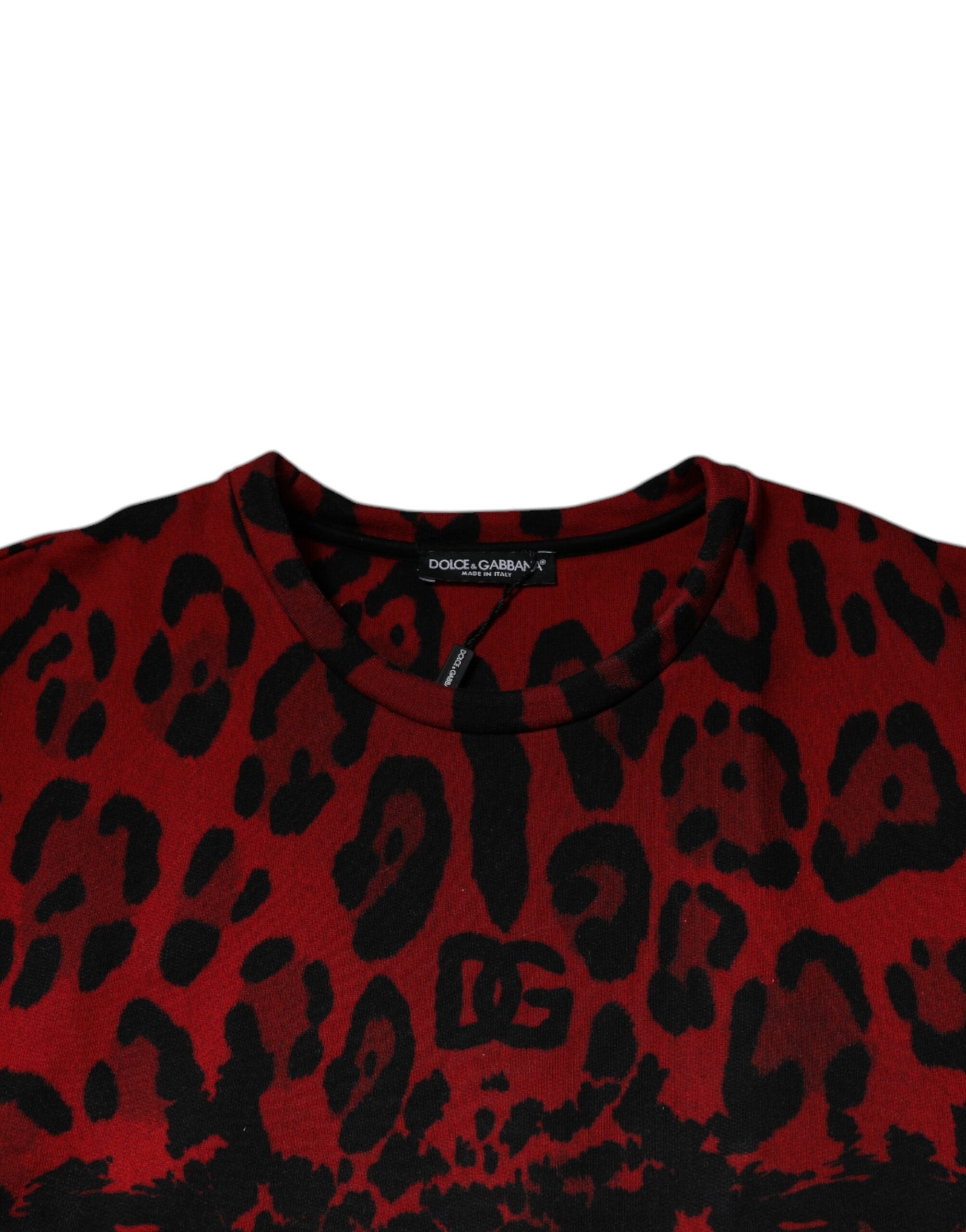 Dolce & Gabbana Red Leopard Print Cotton Sleeveless T-shirt -   -  Dolce & Gabbana.