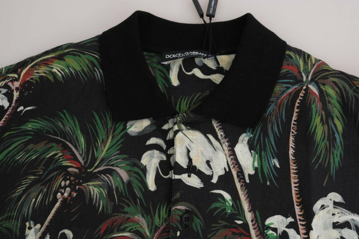 Dolce & Gabbana Black Volcano Sicily Short Sleeve T-Shirt -   -  Dolce & Gabbana.