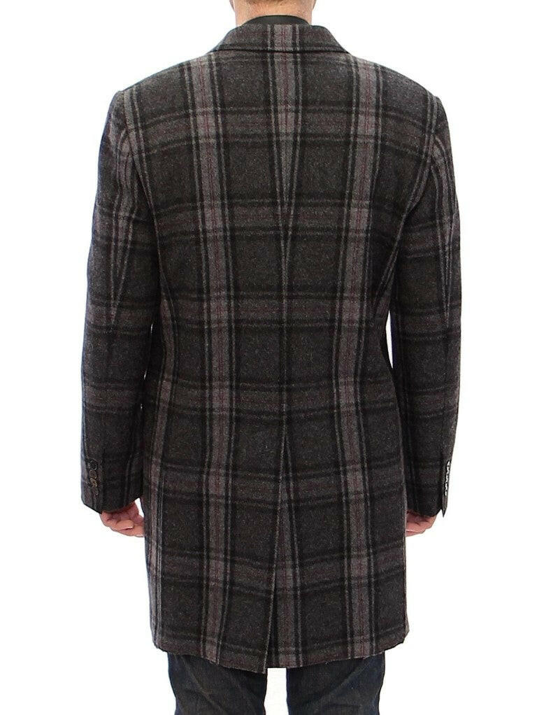 Dolce & Gabbana Gray Double Breasted Coat Jacket -   -  Dolce & Gabbana.