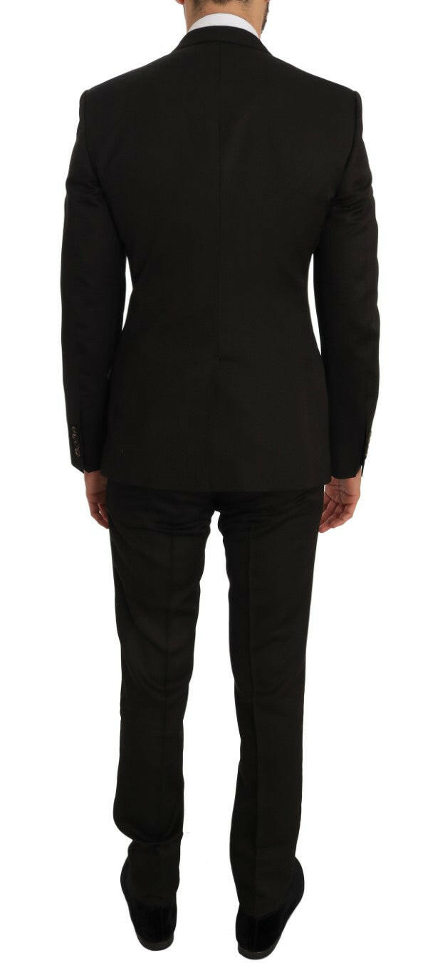 Dolce & Gabbana Brown Wool Crystal Bee Slim Fit MARTINI -   -  Dolce & Gabbana.