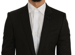 Dolce & Gabbana Brown Wool Crystal Bee Slim Fit MARTINI -   -  Dolce & Gabbana.