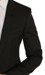 Dolce & Gabbana Brown Wool Crystal Bee Slim Fit MARTINI -   -  Dolce & Gabbana.