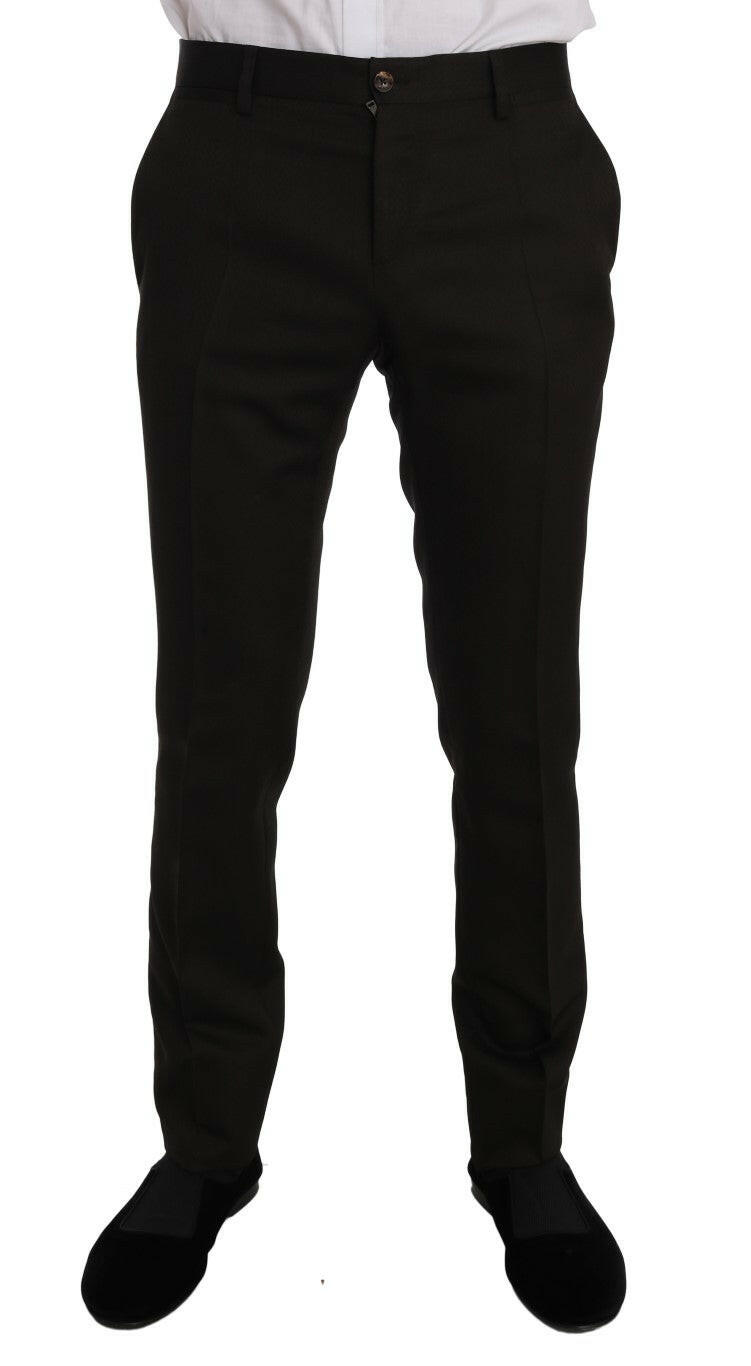 Dolce & Gabbana Brown Wool Crystal Bee Slim Fit MARTINI -   -  Dolce & Gabbana.