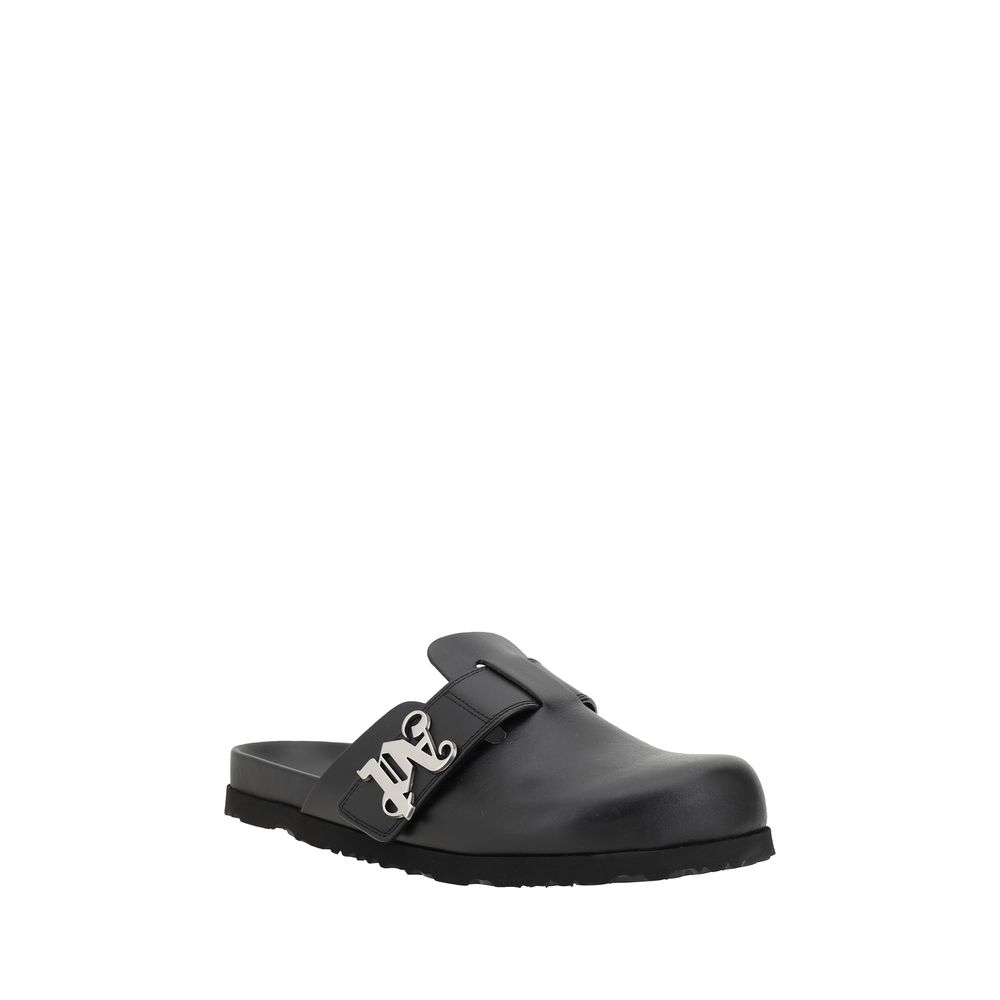Palm Angels Leather Mules -   -  Palm Angels.