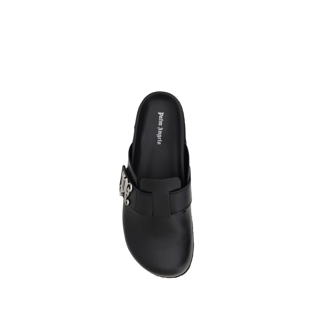 Palm Angels Leather Mules -   -  Palm Angels.