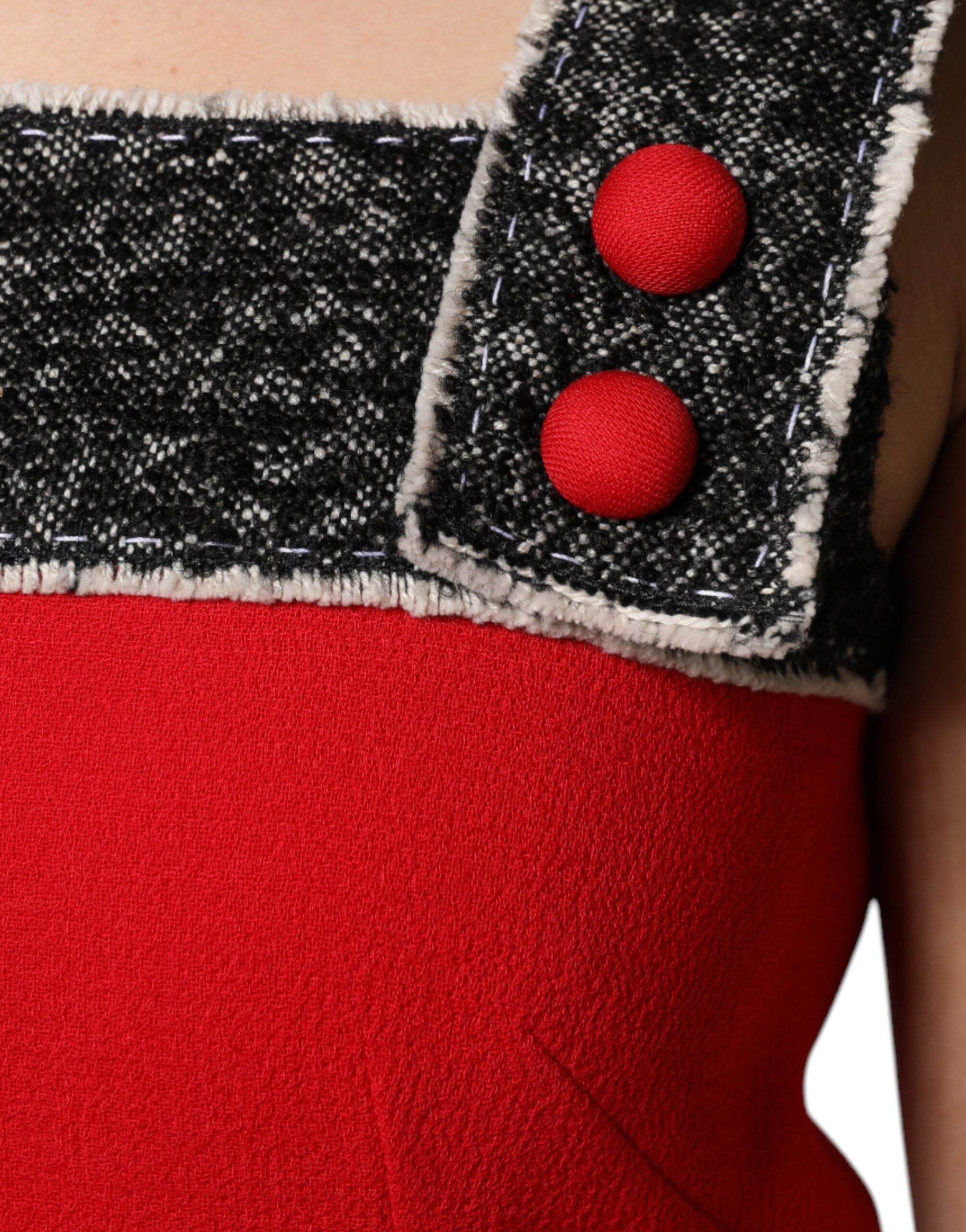 Dolce & Gabbana Red Wool Sleeveless A-line Flared Mini Dress -   -  Dolce & Gabbana.