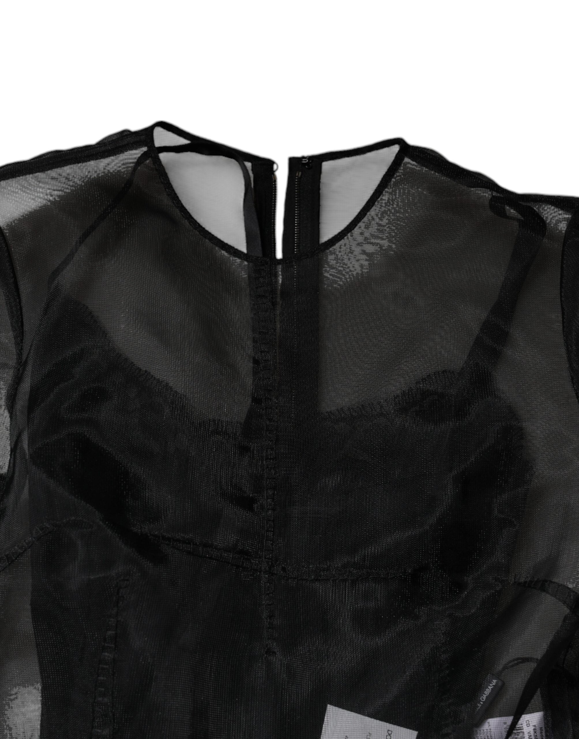 Dolce & Gabbana Black Tulle A-line Midi Cocktail Gown Dress -   -  Dolce & Gabbana.