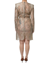 Dolce & Gabbana Gold Floral Lace A-line Sheath Mini Dress -   -  Dolce & Gabbana.