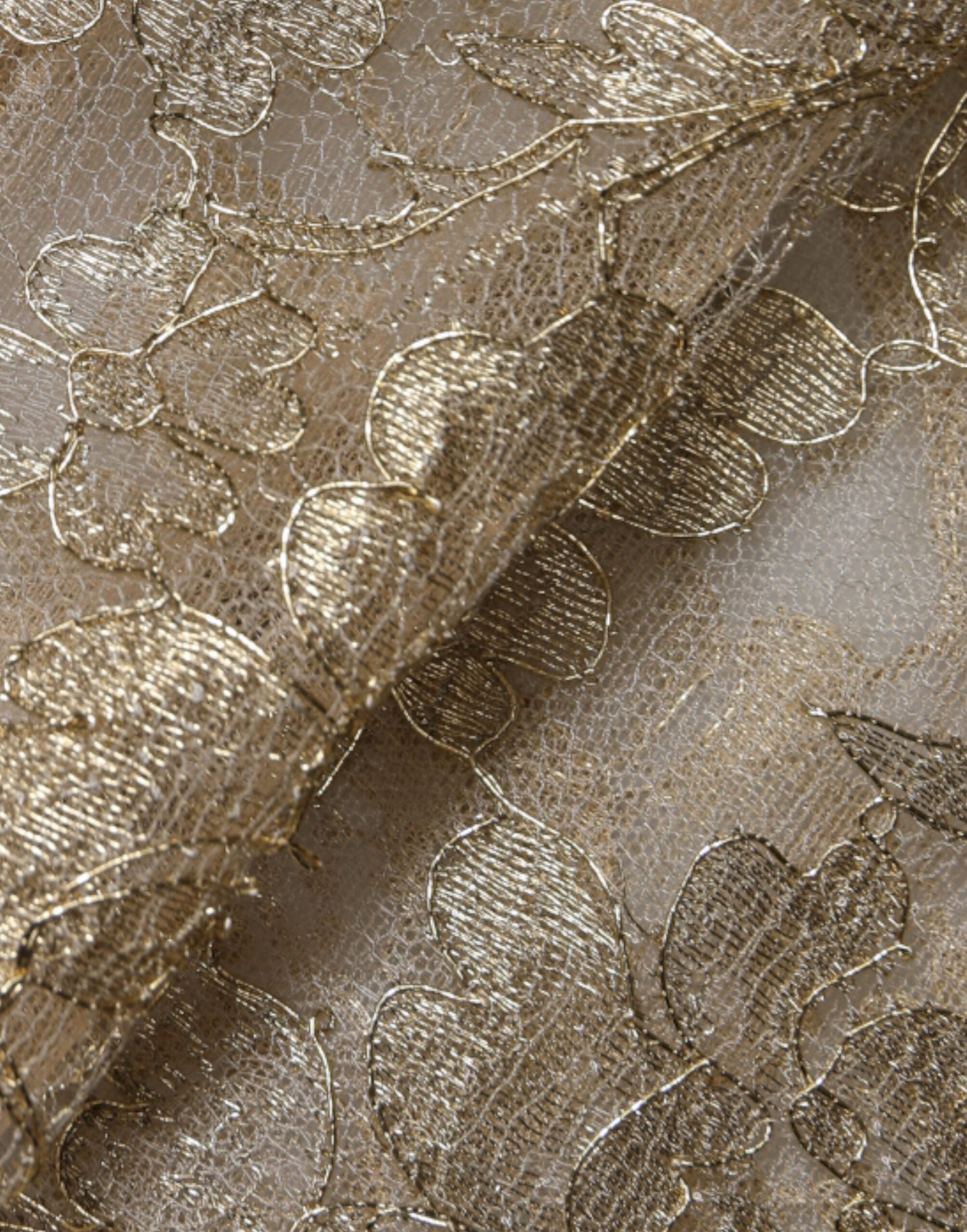 Dolce & Gabbana Gold Floral Lace A-line Sheath Mini Dress -   -  Dolce & Gabbana.