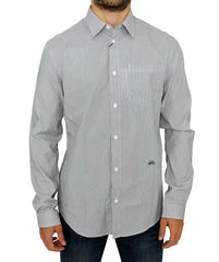 GF Ferre Gray Striped Cotton Casual Shirt -   -  GF Ferre.
