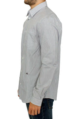 GF Ferre Gray Striped Cotton Casual Shirt -   -  GF Ferre.