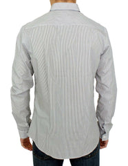 GF Ferre Gray Striped Cotton Casual Shirt -   -  GF Ferre.