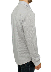 GF Ferre Gray Striped Cotton Casual Shirt -   -  GF Ferre.