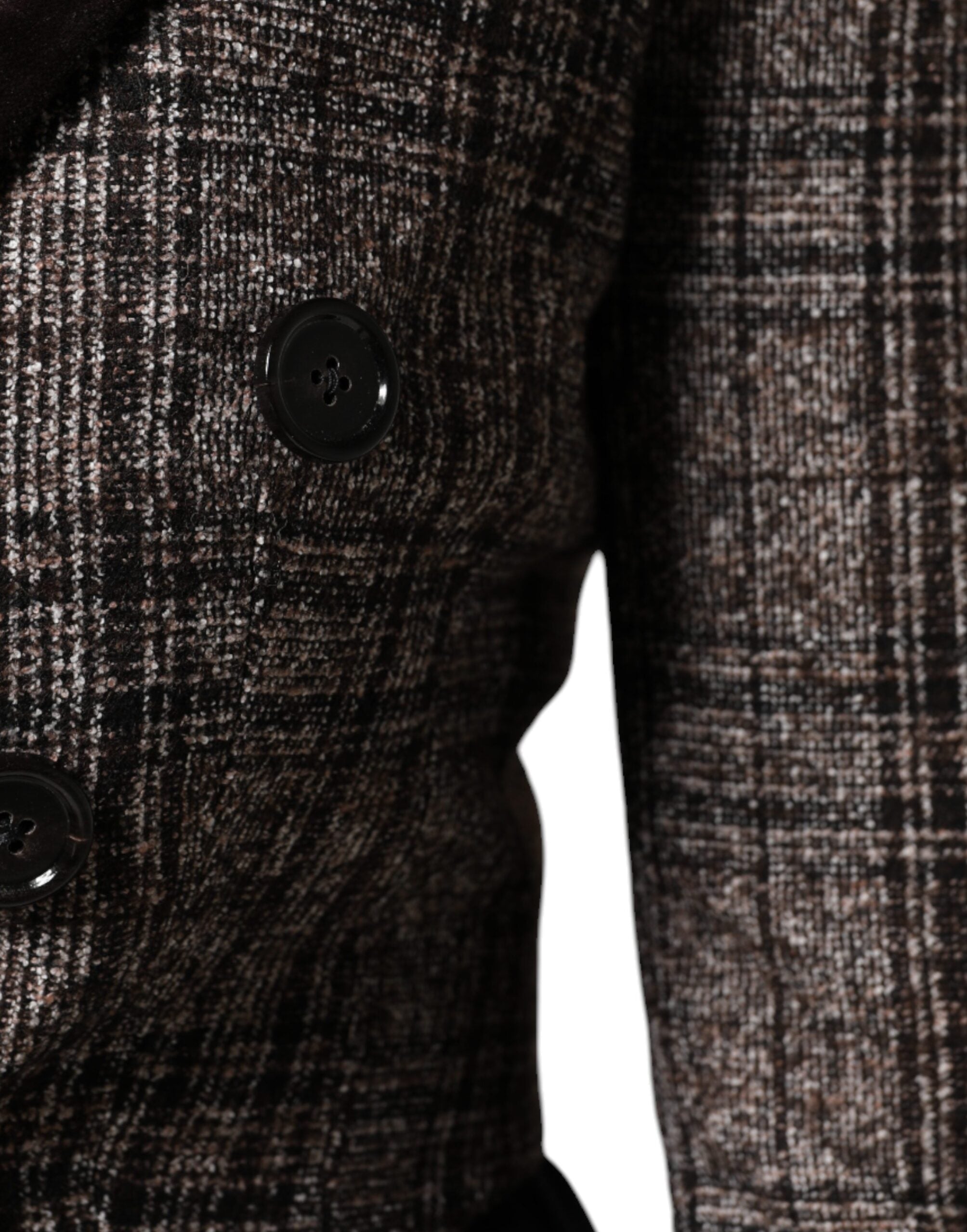 Dolce & Gabbana Brown Plaid Long Sleeve Cropped Coat Jacket -   -  Dolce & Gabbana.