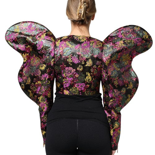 Dolce & Gabbana Multicolor Floral Jacquard Cropped Jacket -   -  Dolce & Gabbana.