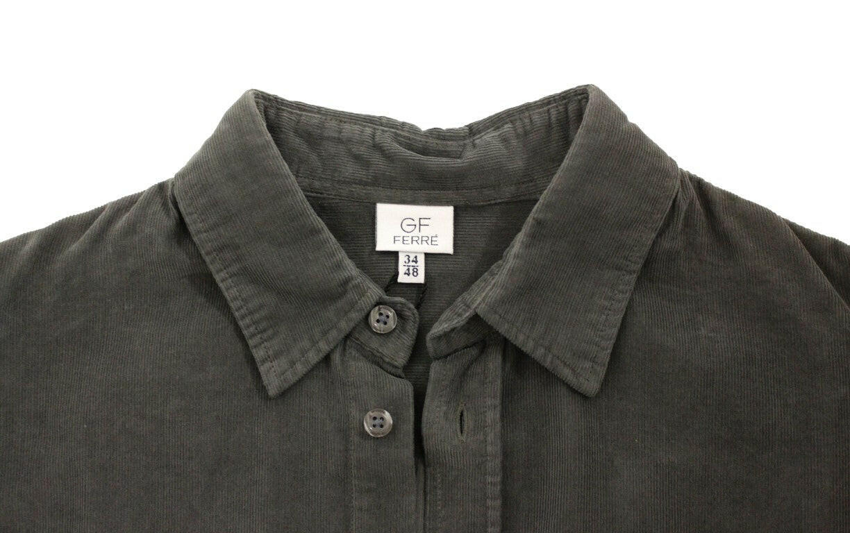 GF Ferre Green Button Front Cotton Casual Shirt -   -  GF Ferre.