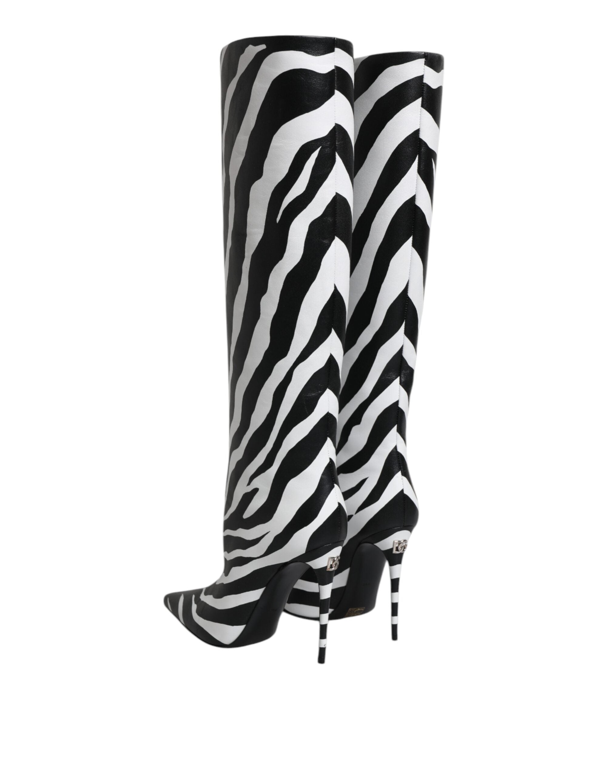 Dolce & Gabbana Black White Zebra Heels High Boots Shoes -   -  Dolce & Gabbana.