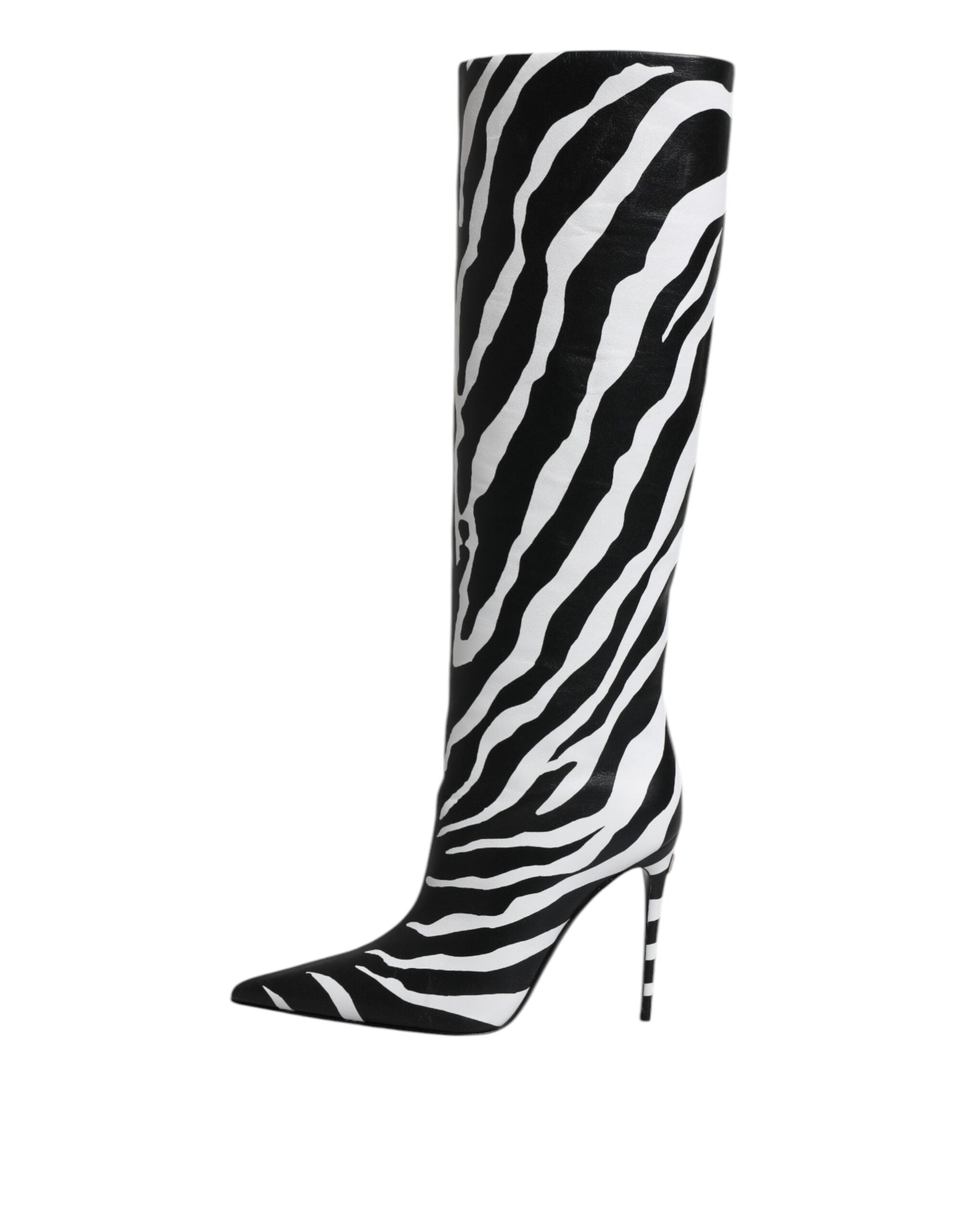 Dolce & Gabbana Black White Zebra Heels High Boots Shoes -   -  Dolce & Gabbana.