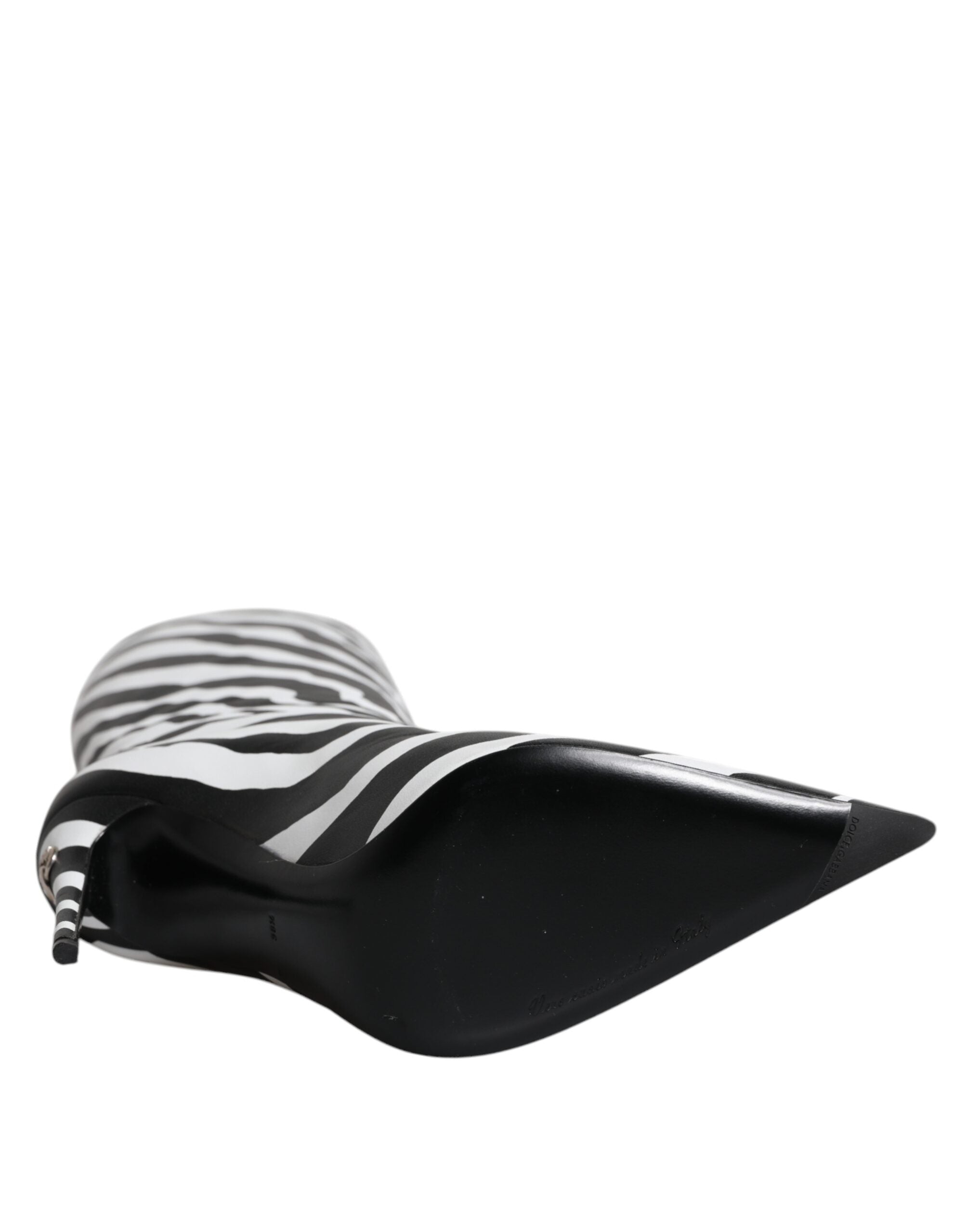 Dolce & Gabbana Black White Zebra Heels High Boots Shoes -   -  Dolce & Gabbana.