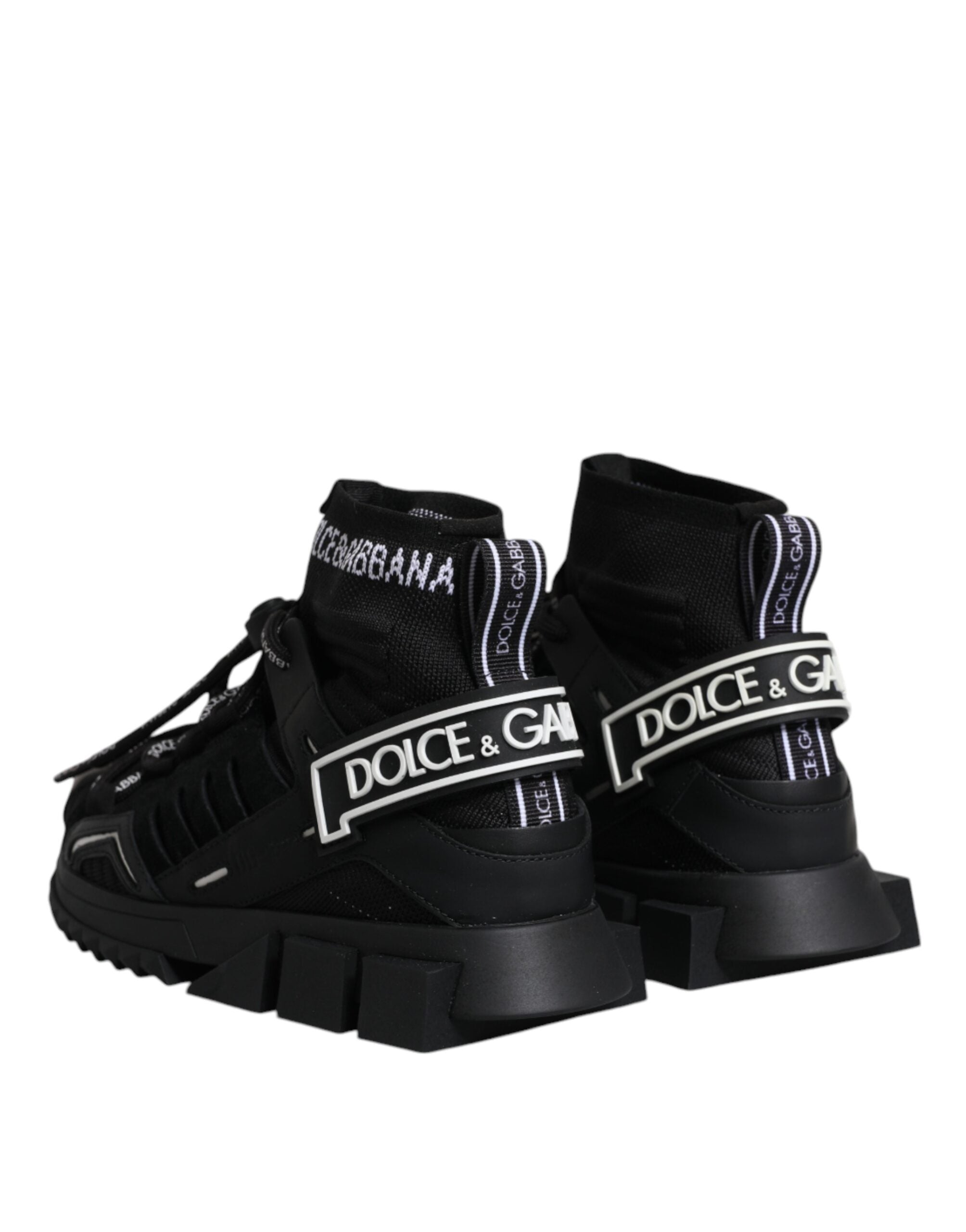 Dolce & Gabbana Black Sorrento Socks Logo Sneakers Shoes -   -  Dolce & Gabbana.