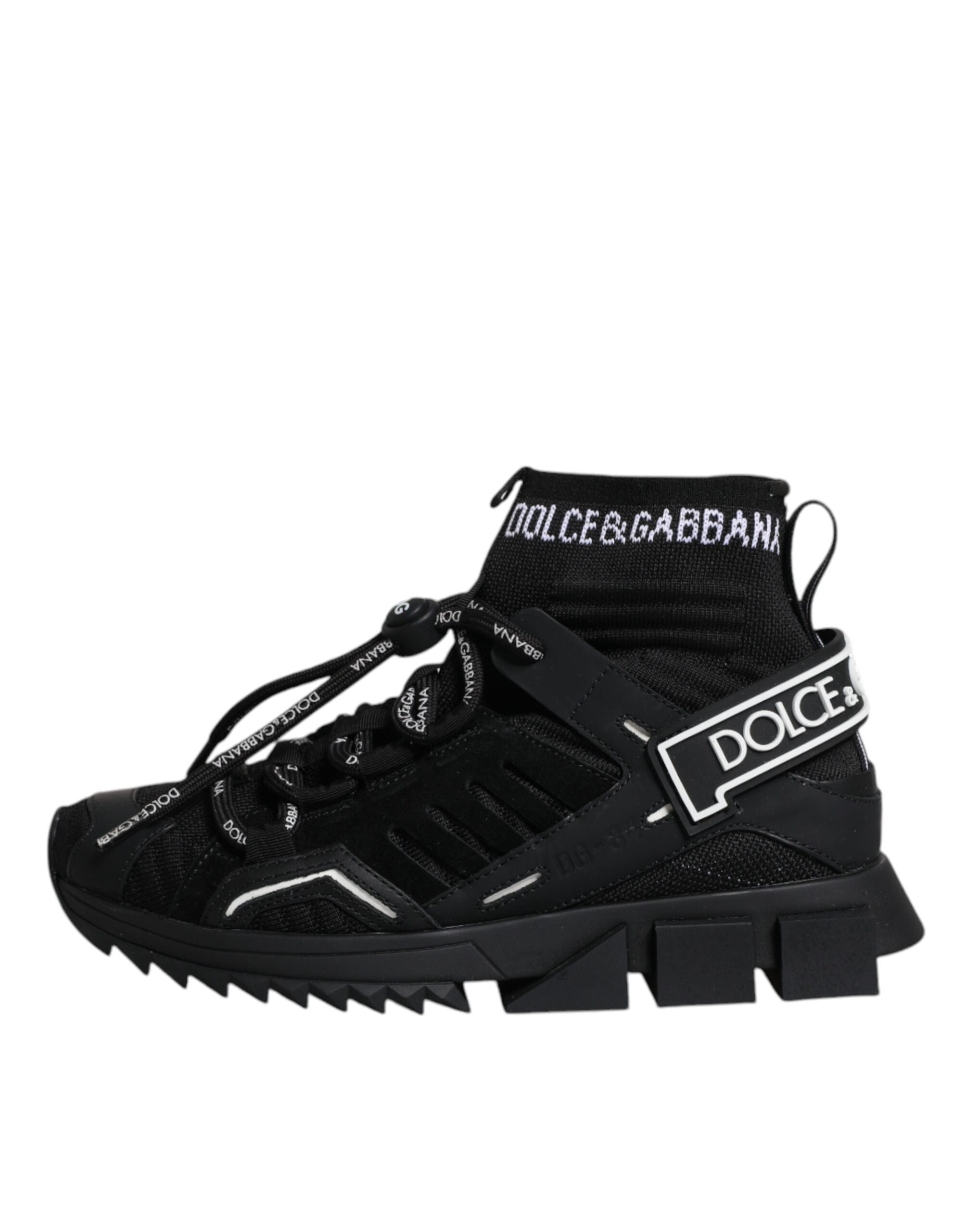 Dolce & Gabbana Black Sorrento Socks Logo Sneakers Shoes -   -  Dolce & Gabbana.