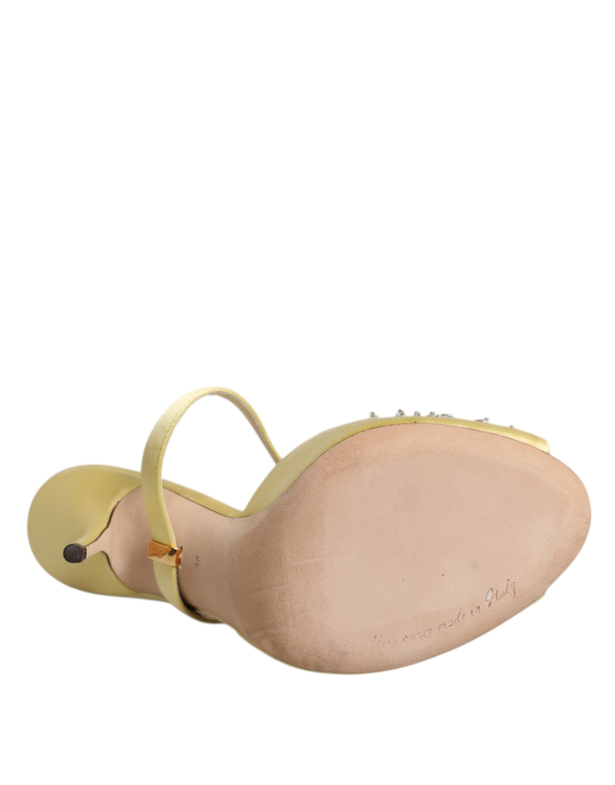Dolce & Gabbana Yellow Crystal Slides KEIRA Sandals Shoes -   -  Dolce & Gabbana.